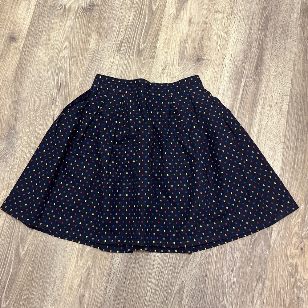 Zara Black Skater Skirt with Colorful Dots
